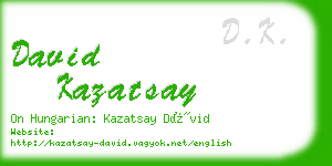 david kazatsay business card